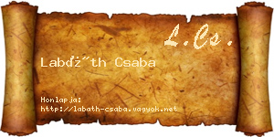 Labáth Csaba névjegykártya